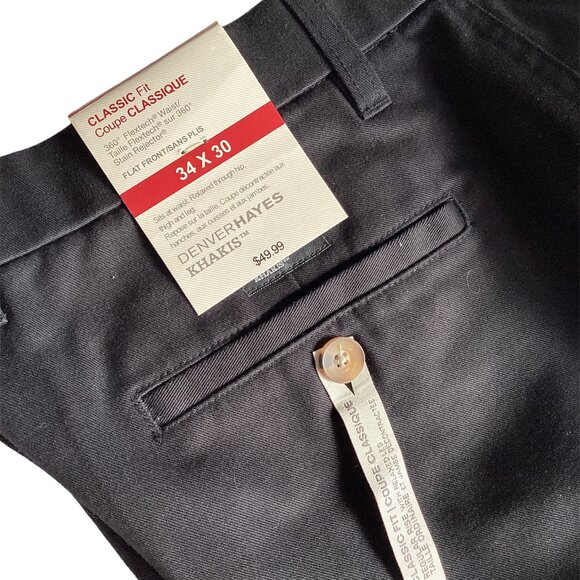 Denver Hayes Men's Khakis Black size 34x30 - Picture 2 of 4